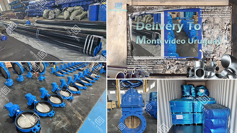 API 5L B Carbon Steel Pipes ASTM A105 Flanges A234 WPB Fittings Valves Delivery to Uruguay API 5L B Carbon Steel Pipes ASTM A105 Flanges A234 WPB Fittings Valves Delivery to Uruguay