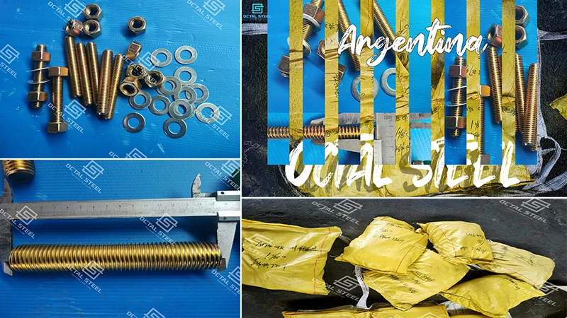 ASTM A193 GR B7 ASTM A194 GR 2H Stud bolts and nuts Delivery to Argentina ASTM A193 GR B7 ASTM A194 GR 2H Stud bolts and nuts Delivery to Argentina